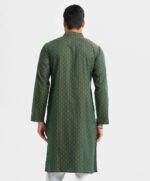 Green Jacquard Slim Fitted Panjabi - Image 5