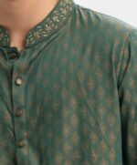 Green Jacquard Slim Fitted Panjabi - Image 2