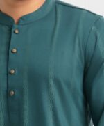 Green Jacquard Slim Fitted Panjabi - Image 2
