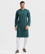 Green Jacquard Slim Fitted Panjabi